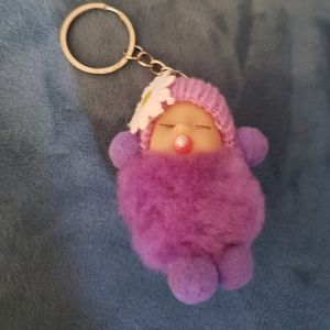 Fluffy baby keychain